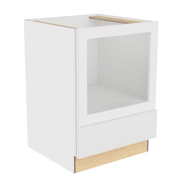 Hargrove 30 in. W x 24 in. D x 34.5 in. H Assembled Plywood Microwave Base Kitchen Cabinet in Vesper White Soft Close