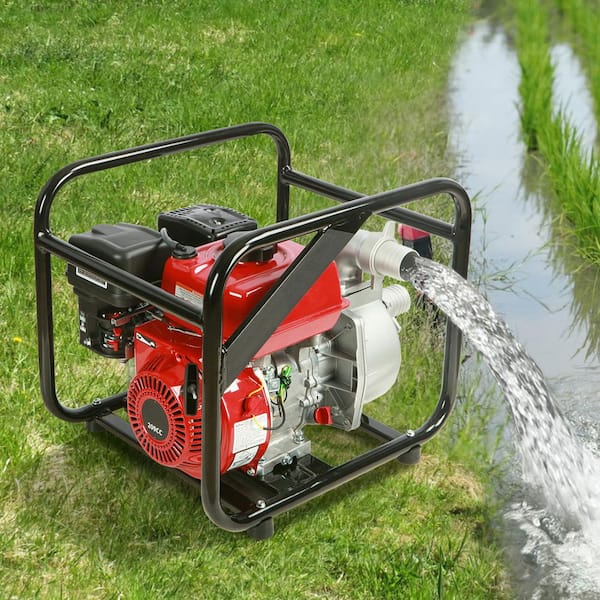 Gasoline Engine Water Pump, 2 in. 7HP 142 GPM, 148ft. Lift, 22ft. Suction, 4Stroke Gas Powered Trash Water Transfer Pump