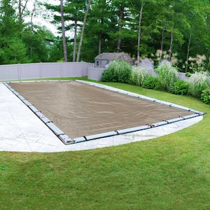 Superior 30 ft. x 50 ft. Pool Size Rectangular Sand Solid In-Ground Winter Pool Cover