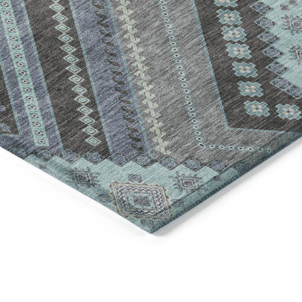 Pewter Rectangular Washable Synthetic Area Rug 30" x 20"