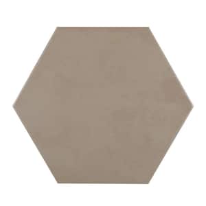 Basics Khaki 9 in. x 10 in. Matte Porcelain Hex Floor and Wall Tile (8.07 sq. ft./Case)