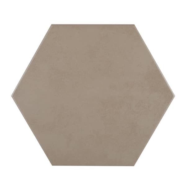 Unbranded Basics Khaki 9 in. x 10 in. Matte Porcelain Hex Floor and Wall Tile (8.07 sq. ft./Case)