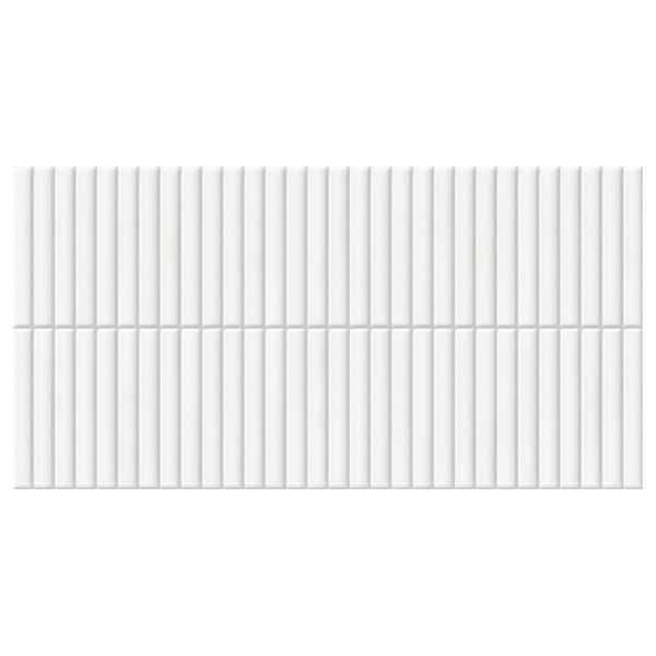 Giorbello Spanish Lingot 12 in. x 24 in. x 9mm 3D Glazed Fluted Porcelain Wall Tile Pallet-White (25 Piece, 53.8 Sq. Ft. / Pallet)
