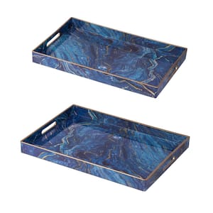 Blue Decorative Tray (Set of 2)