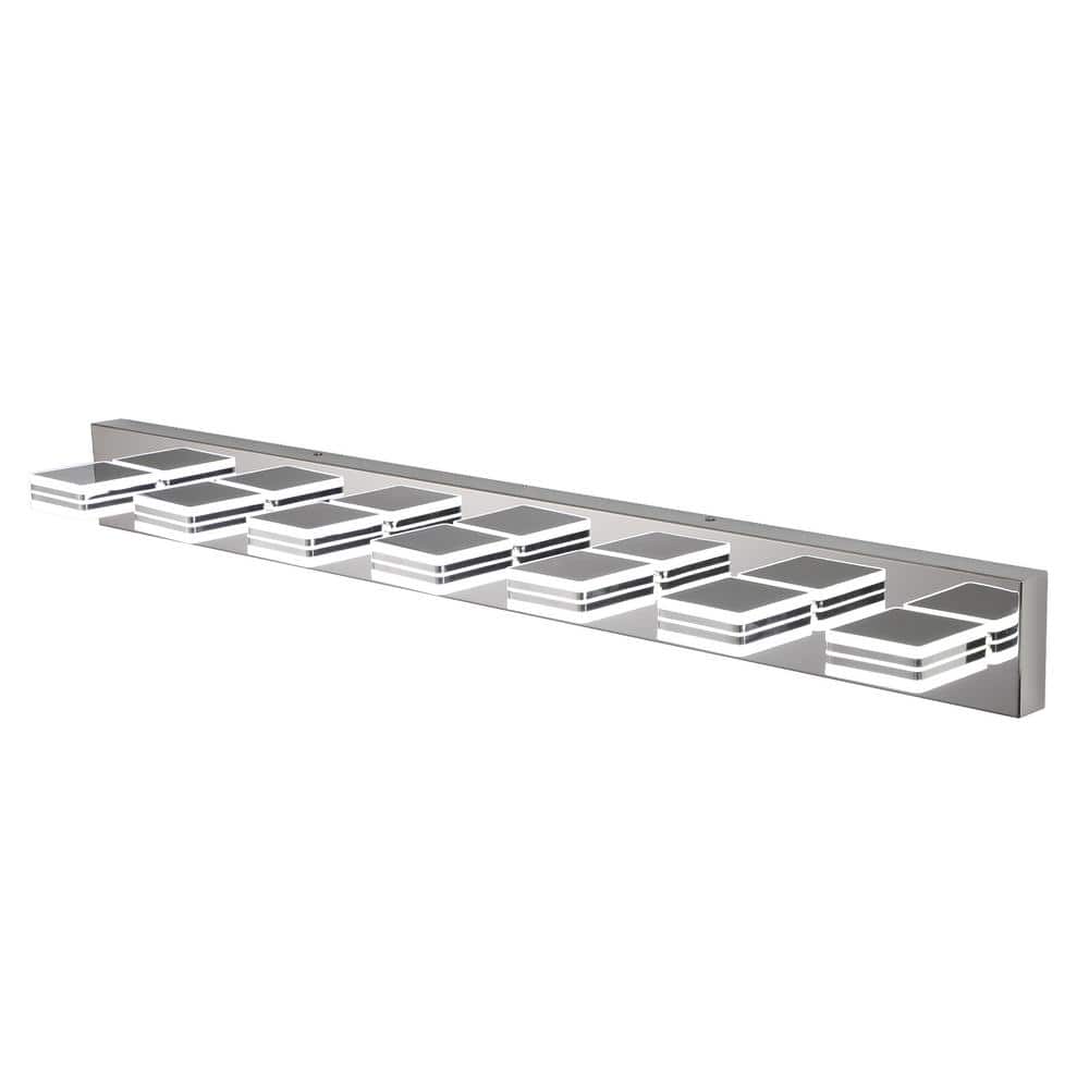 46.7 in. 7-Light Modern Chrome LED Vanity Lights with Acrylic Shade for Bathroom Mirror Cabinets Bedroom price history on PriceWatchPro