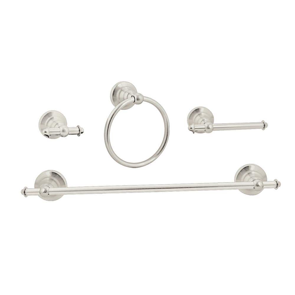Decor Living Bainbridge 4Piece Bath Hardware Set in Brushed NickelKT982H4 The Home Depot