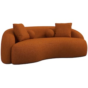 Bloom 89 in. Round Arm 3-Seater Sofa in Orange