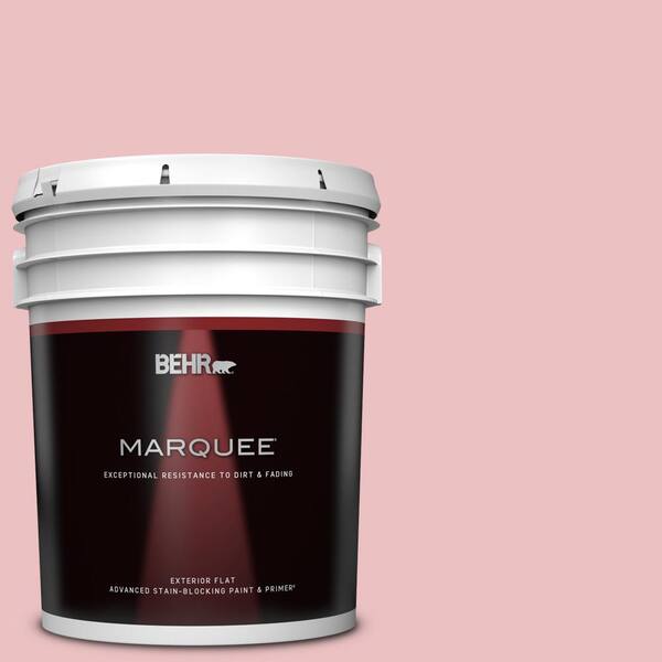 BEHR MARQUEE 5 gal. #130C-2 Cafe Pink Flat Exterior Paint & Primer