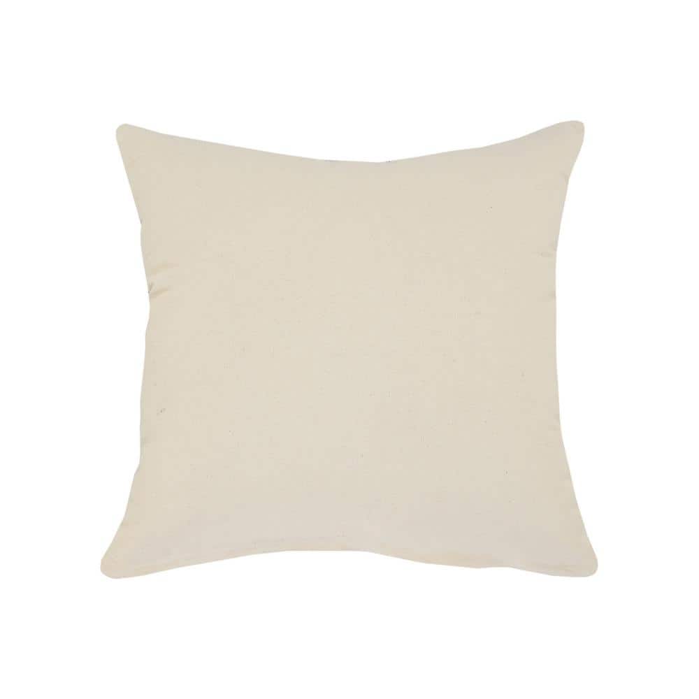Dusty Blue and White Tufted Stripe Square Throw Pillow, 20" x 20"