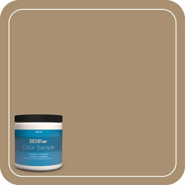 BEHR PREMIUM PLUS 8 oz. #ECC-51-1 Hiking Trail Satin Enamel Interior/Exterior Paint & Primer Color Sample