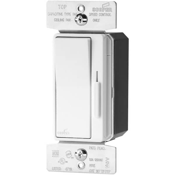 Eaton Devine 1.5 Amp 120-Volt 3-Speed White Slide Fan Switch