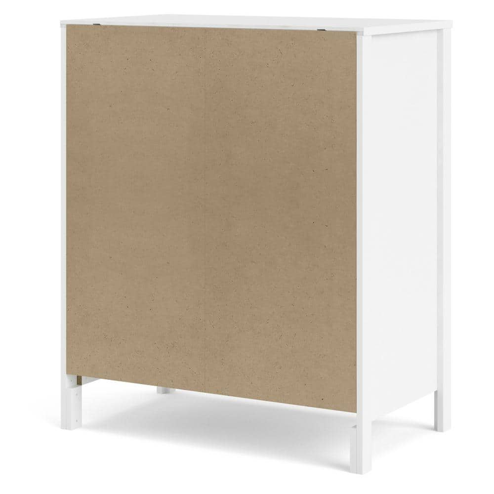Madrid Mid-Century White 5-Drawer Chest with Dovetail Design