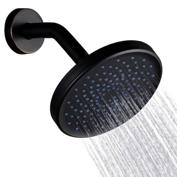 WOWOW 1-Spray Patterns with 1.75 GPM 6 in. Wall Mount Rain Fixed Shower Head in Oil Rubbed Bronze