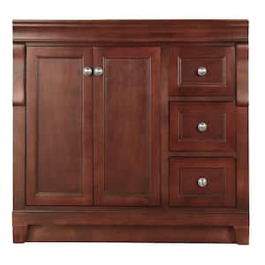 Naples 36 in. W Bath Vanity Cabinet Only in Tobacco with Right Hand Drawers