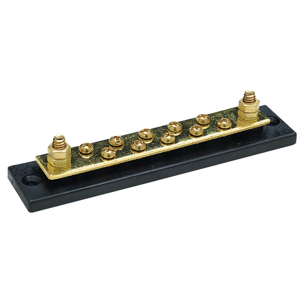 Seachoice 6-Gang Terminal Block, 30 Amps @ 12V DC, Nickel Plated Brass