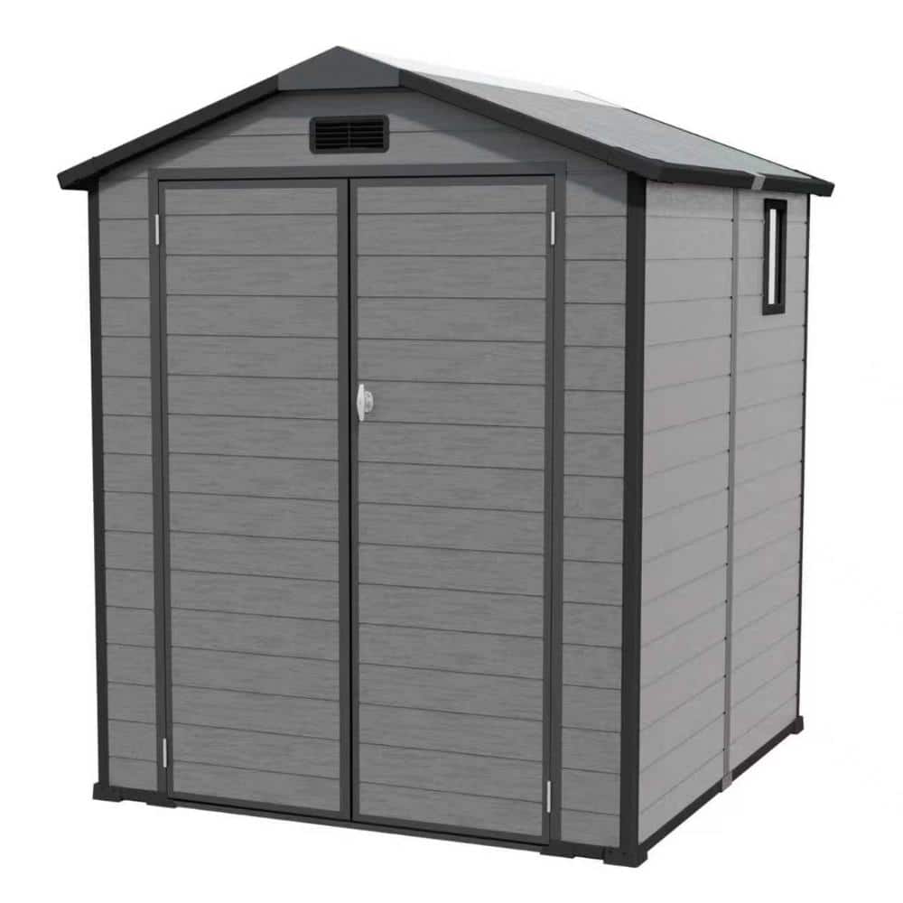 6 ft. W x 6 ft. D Dark Gray Outdoor Resin Storage Shed, Tool Shed with Window & Floor (36 sq. ft.) price history on PriceWatchPro