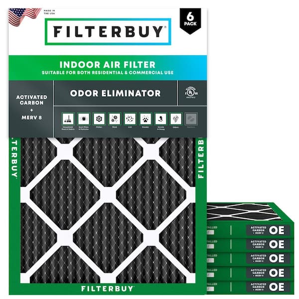 20 in. x 22 in. x 1 in. MERV 8 (FPR 5) Odor Eliminator Pleated HVAC AC Furnace Air Filters Replacement (6-Pack)