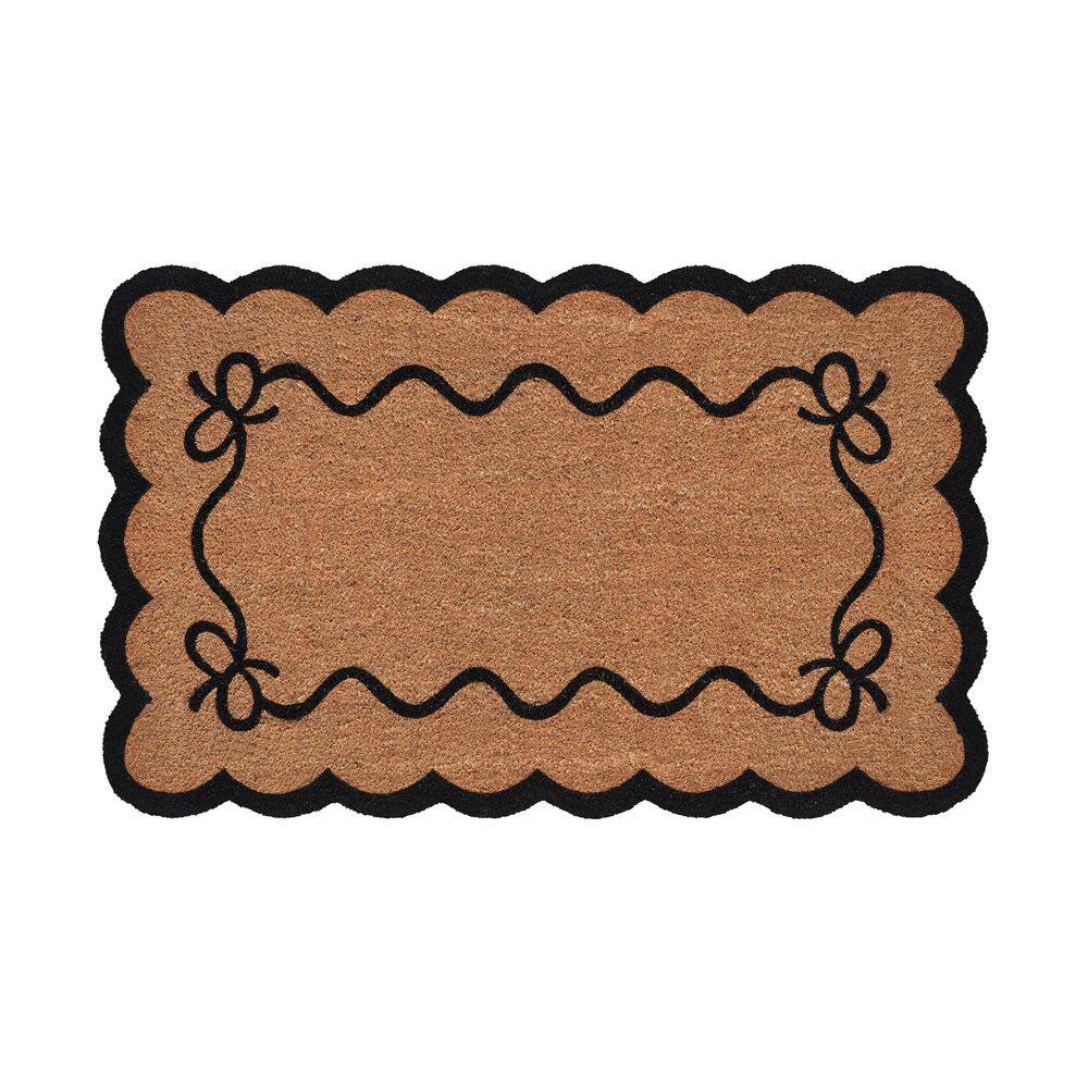 Black 30 in. x 48 in. Ribbon Scalloped Border Indoor/Outdoor Coir Door Mat price history on PriceWatchPro