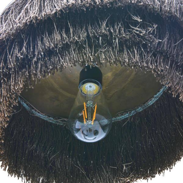 Taupe and Gold 2-Tier Metal Chandelier with Fringe