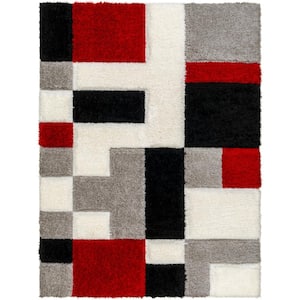 Bologna Black/Red 8 ft. x 10 ft. Geometric Indoor Area Rug