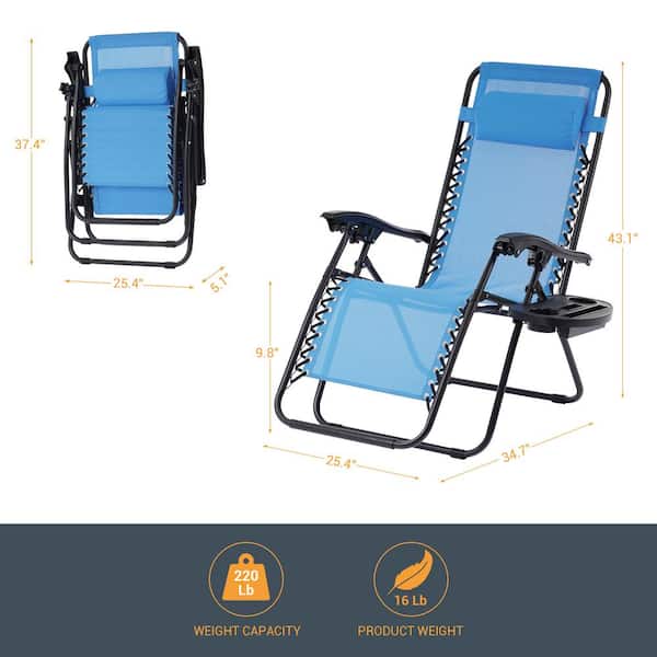 Sonkuki Folding Zero Gravity Metal Frame Recliner Outdoor