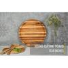 FUNKOL Small Large Size 15.8 in. W x 15.8 in. D Round Reversible Teak Wood  Cutting Board With Grooves W685LML0007*1 - The Home Depot