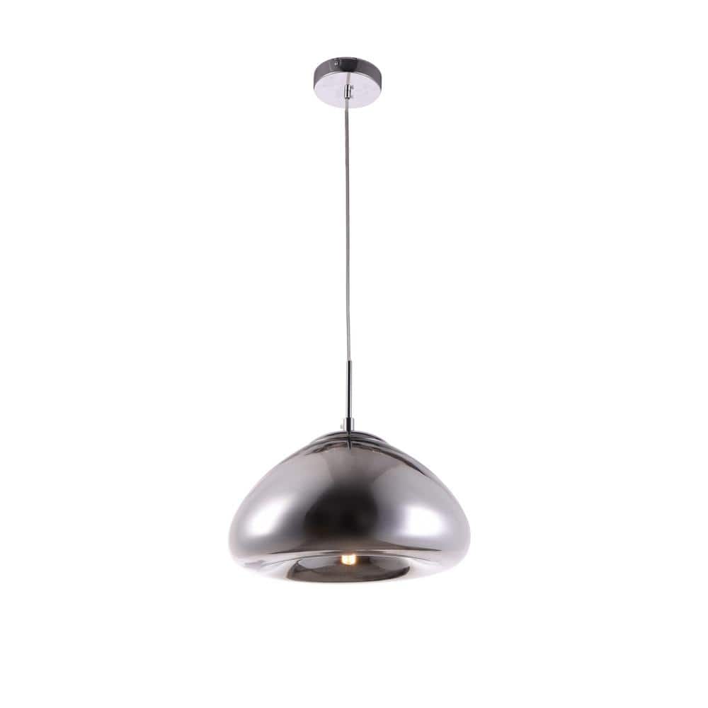 Timeless Home 11 in. 1-Light Chrome Pendant Light, Bulbs Not Included