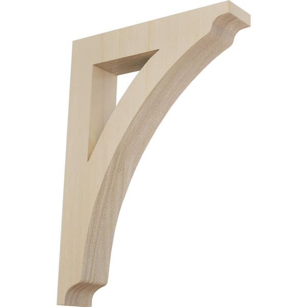 1-3/4 in. x 12 in. x 8-1/2 in. Rubberwood Large Thorton Bracket