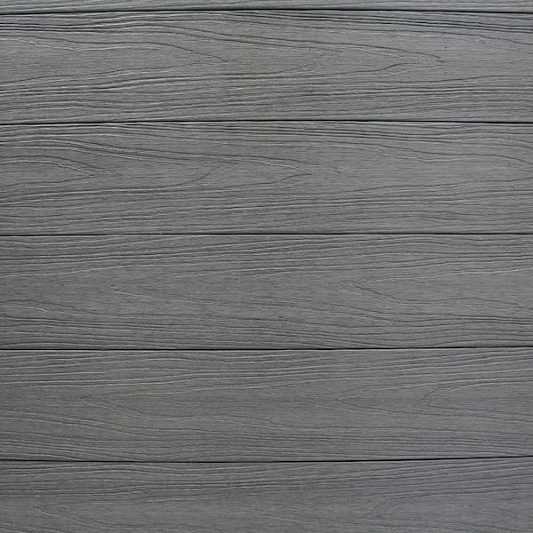 Euro Style 4 ft. x 6 ft. Black Top Oxford Grey Aluminum/Composite Horizontal Fence Panel