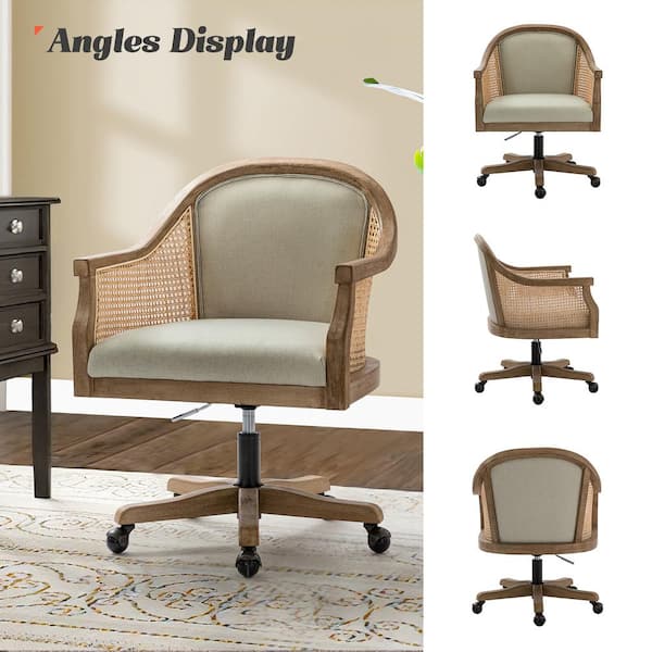 JAYDEN CREATION Cyril Linen Adjustable Height Task Chair with