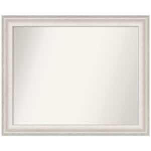 Trio White Wash Silver 32.5 in. W x 26.5 in. H Rectangle Non-Beveled Framed Wall Mirror in White