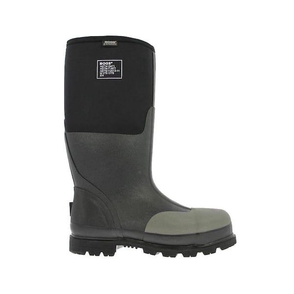 BOGS Forge Steel Toe Men 16 in. Size 7 Black Waterproof Rubber with Neoprene Boot