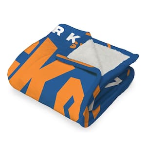 NBA Knicks High Block Silk Touch Multicolor Sherpa Throw Blanket