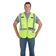 Small/Medium Yellow Class 2 High Visibility Safety Vest with 10 Pockets (12-Pack)