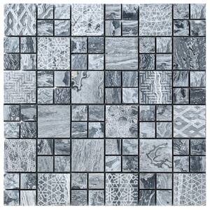 Stone Etch 11.81 in. x 11.81 in. Square Joint Polished Marble Mosaic Tile (0.97 sq. ft./Each)