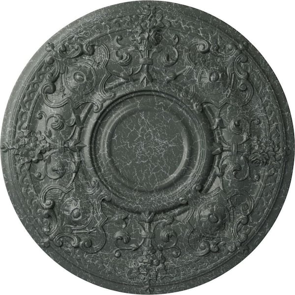 Ekena Millwork 1-3/4" x 28-1/8" x 28-1/8" Polyurethane Oslo Ceiling Medallion, Athenian Green Crackle