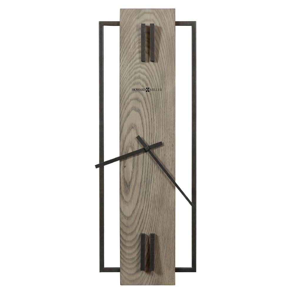 Oversized Black and Gray Wood Contemporary Wall Clock