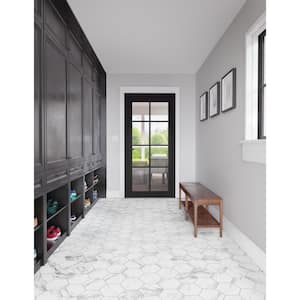 Perpetuo Brilliant White 8 in. x 9 in. Color Body Porcelain Hexagon Floor and Wall Tile (9.37 sq. ft./case)