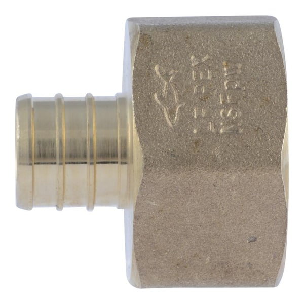 3/4" PEX X 1" Female NPT Adapter - Lead-Free Brass Crimp Fitting For PEX-B Pipe