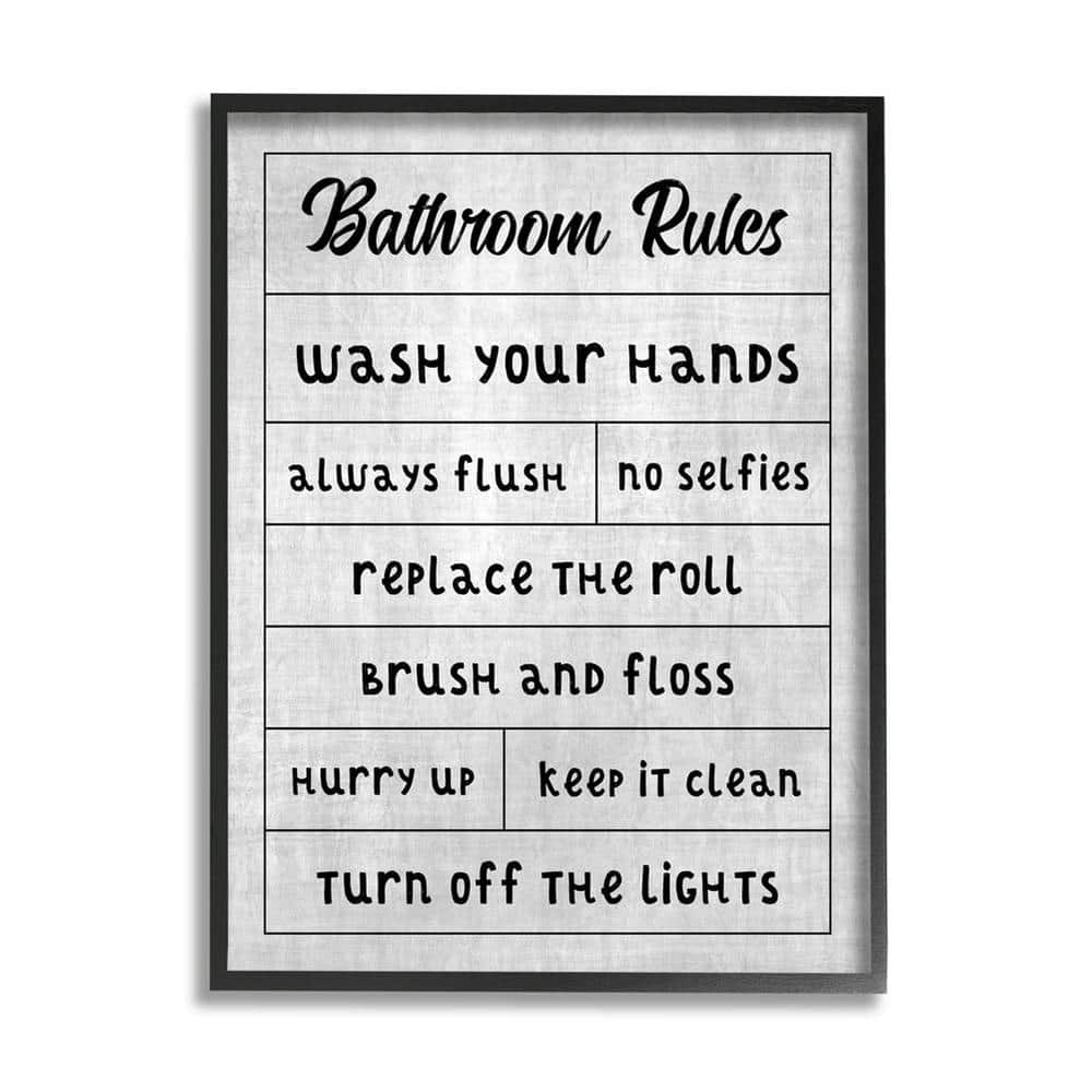 The Stupell Home Decor Collection Bathroom Rules Checklist Design By ...