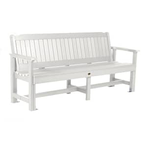 Exeter 77 in. 3-Person White Plastic Outdoor Bench