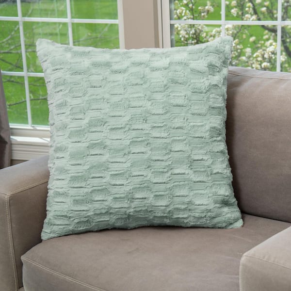 HGTV Art Deco Brushed Faux Fur Pillow Quietude 26 in. x 26 in.