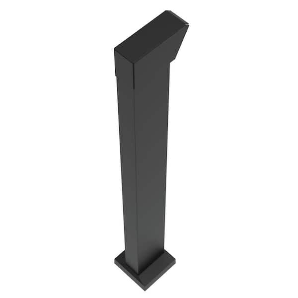 Barrette Outdoor Living 4.81 in. x 5.25 in. x 3.3 ft. Elevation Aluminum Matte Black End Post for Cable Railing System