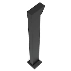 Elevation Aluminum 5.25 in. x 4.81 in. x 3.5 ft. Matte Black Deck End Post for Cable Railing System