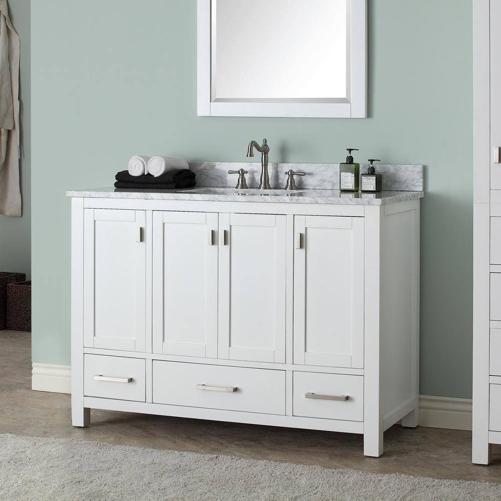 Modero 48'' White Solid Wood Freestanding Vanity Base