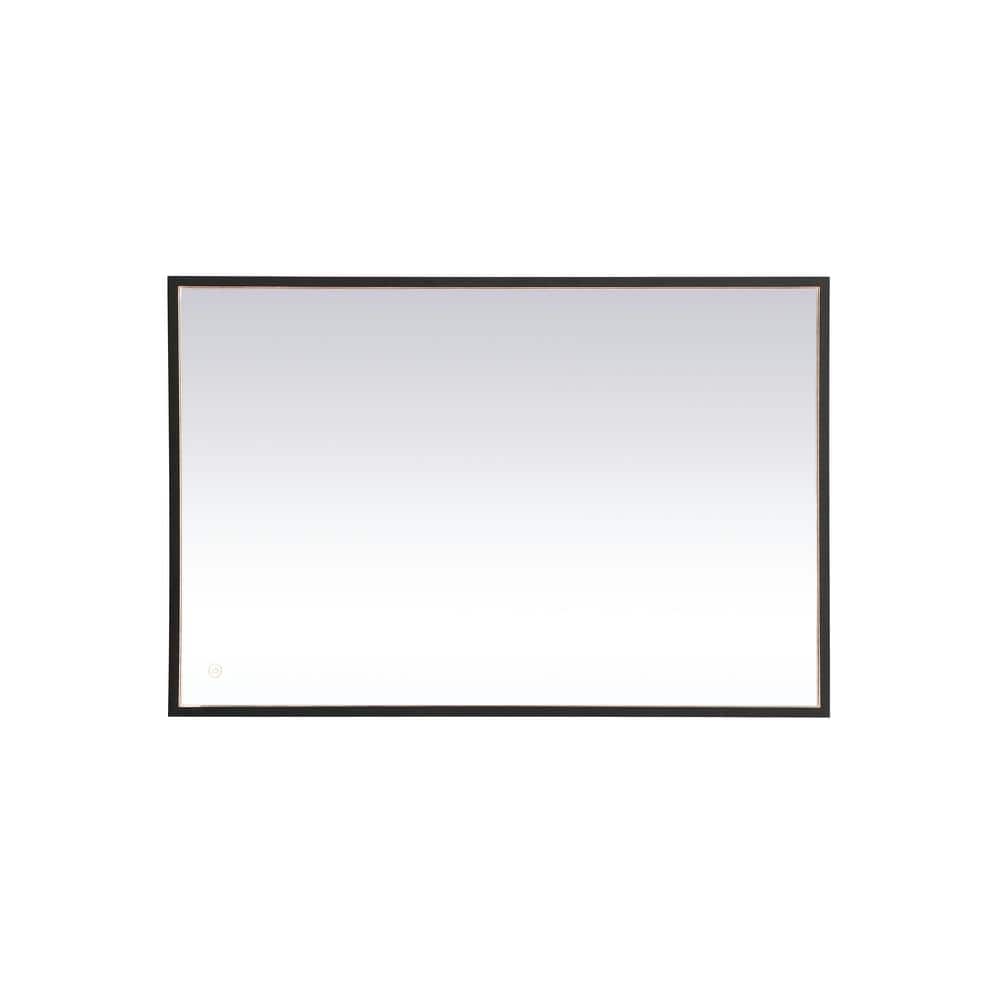 Timeless Home 27 in. W x 40 in. H Aluminum Black LED Mirror