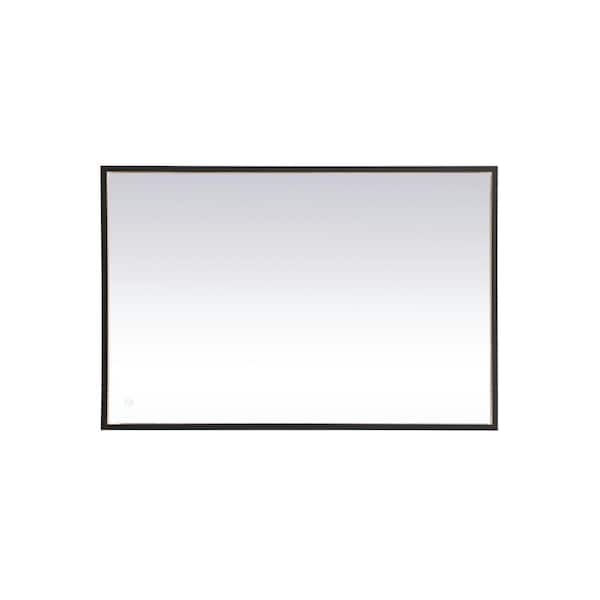 Unbranded Timeless Home 27 in. W x 40 in. H Aluminum Black LED Mirror