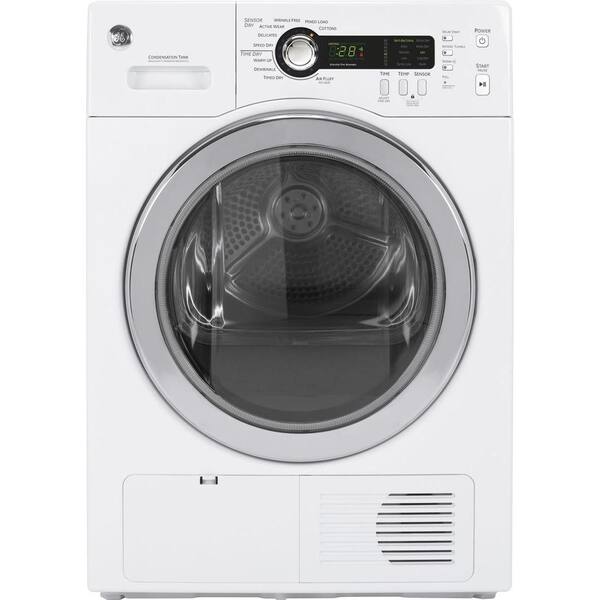 GE 4.0 cu. ft. 24 in. Ventless Condenser Electric Dryer in White