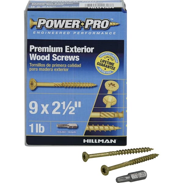 #9 x 2-1/2" Premium Outdoor Deck Screws Rust R... Details about   Power Pro 48610 Wood Screws 