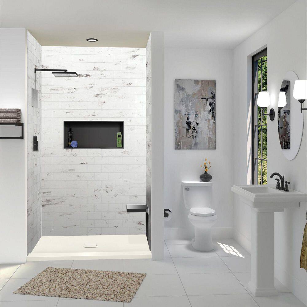 Trimslate 78.7 in. L x 39.4 in. W Alcove Customizable Shower Pan Base with Center Drain and Single Threshold in Cameo price history on PriceWatchPro